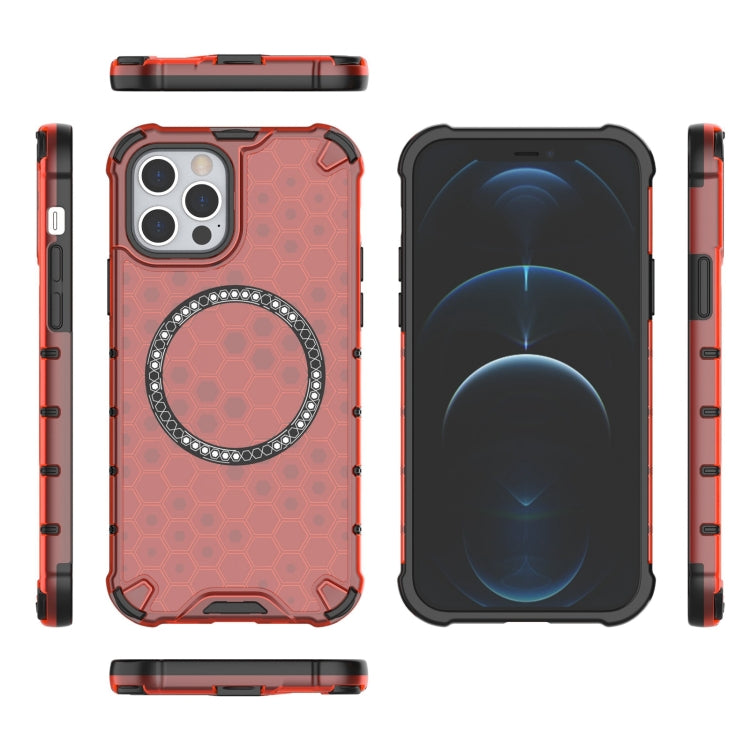 For iPhone 12 Pro Max Honeycomb Magnetic Ring Shockproof Phone Case