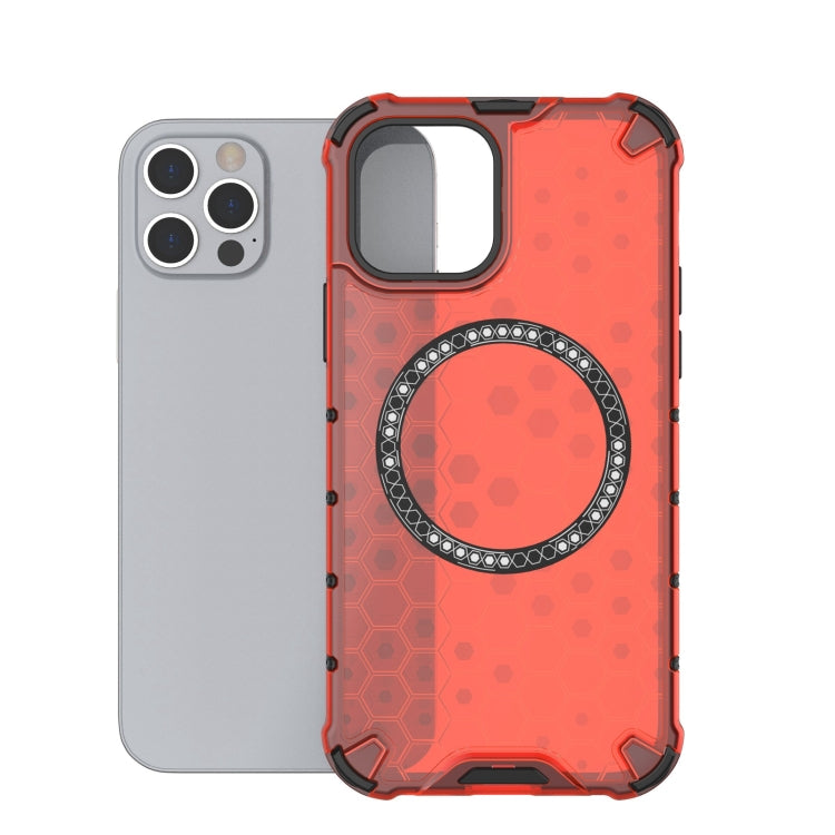 For iPhone 12 Pro Max Honeycomb Magnetic Ring Shockproof Phone Case