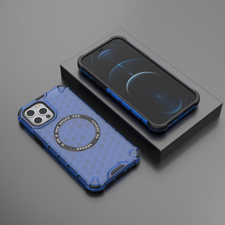 For iPhone 12 Pro Max Honeycomb Magnetic Ring Shockproof Phone Case