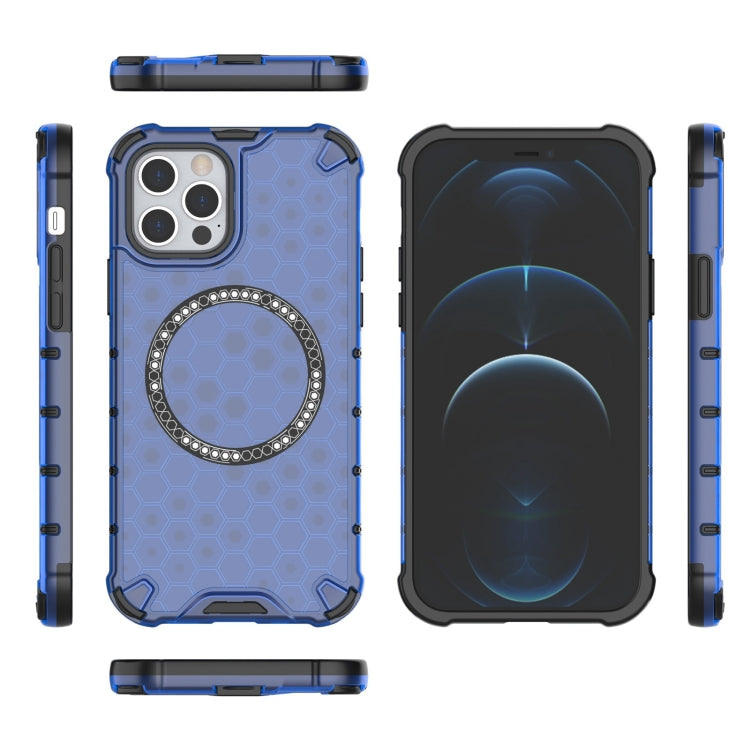 For iPhone 12 Pro Max Honeycomb Magnetic Ring Shockproof Phone Case