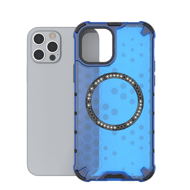 For iPhone 12 Pro Max Honeycomb Magnetic Ring Shockproof Phone Case