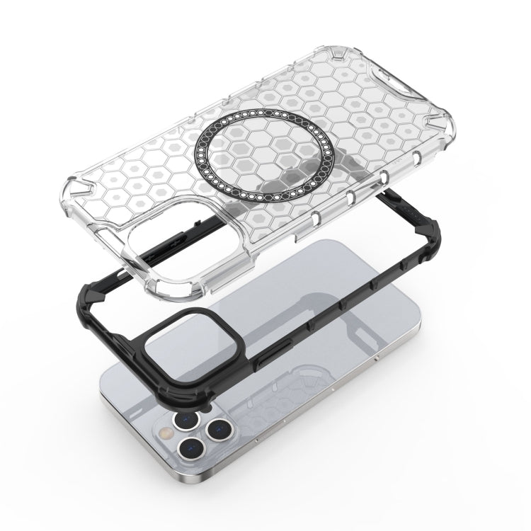 For iPhone 12 Pro Max Honeycomb Magnetic Ring Shockproof Phone Case