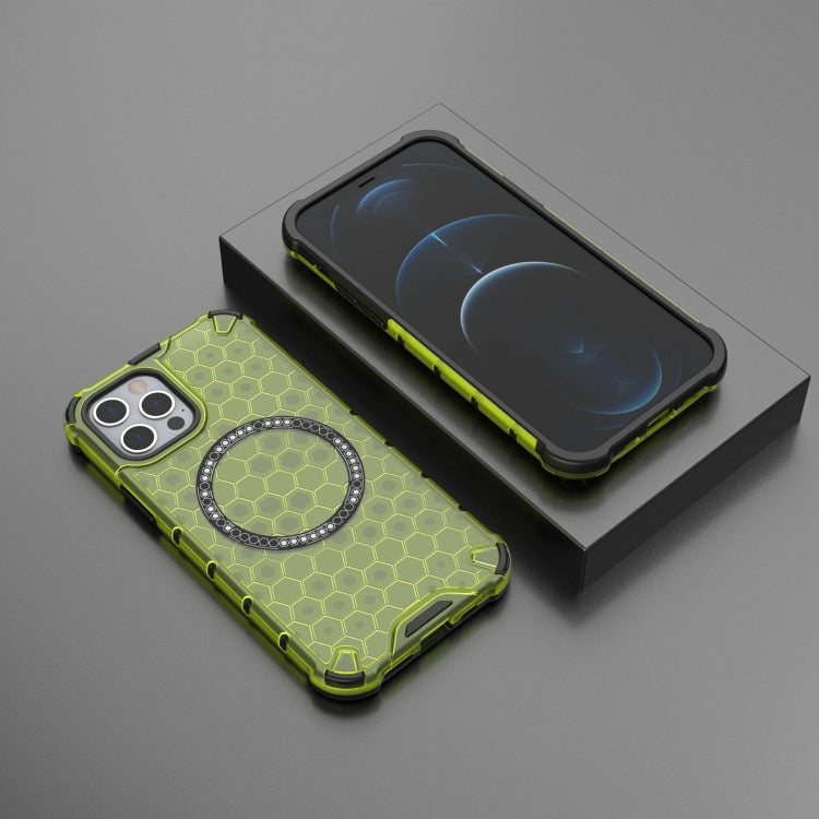 For iPhone 12 Pro Max Honeycomb Magnetic Ring Shockproof Phone Case
