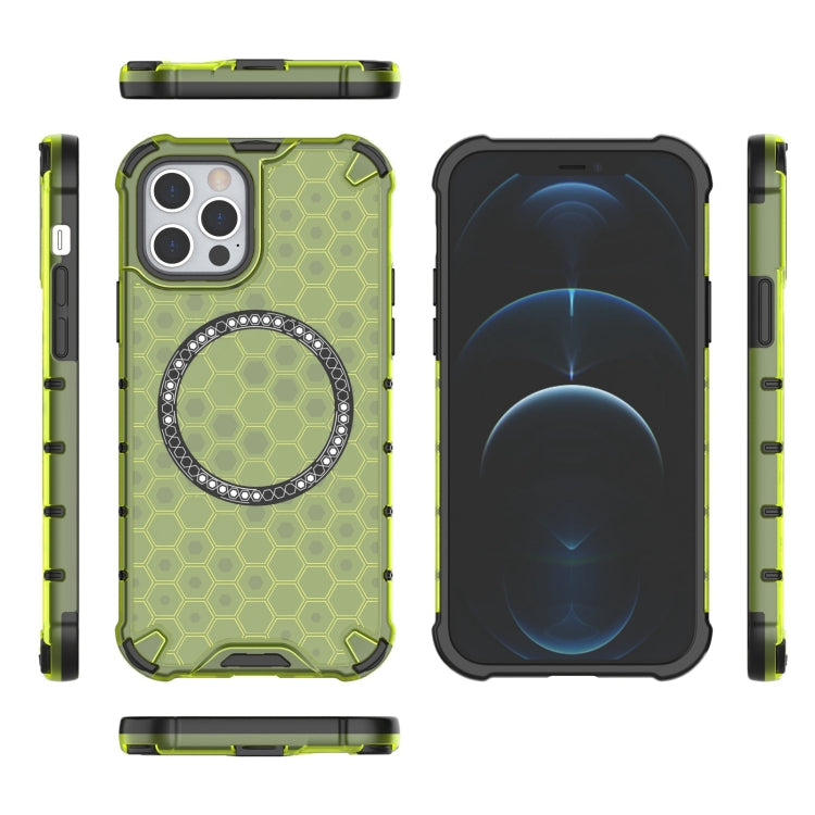 For iPhone 12 Pro Max Honeycomb Magnetic Ring Shockproof Phone Case
