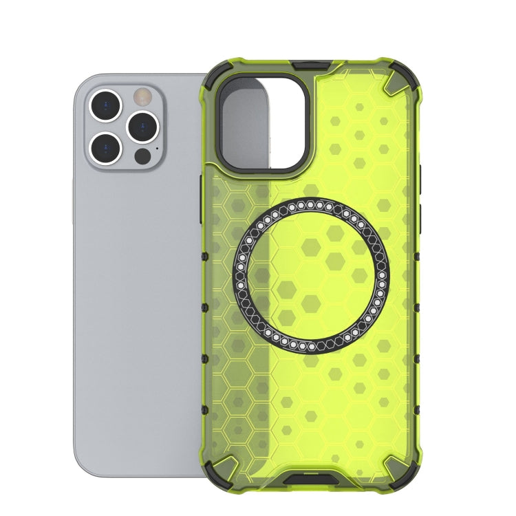 For iPhone 12 Pro Max Honeycomb Magnetic Ring Shockproof Phone Case