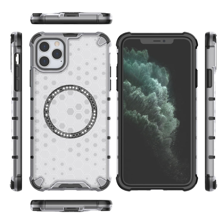 For iPhone 11 Pro Max Honeycomb Magnetic Ring Shockproof Phone Case