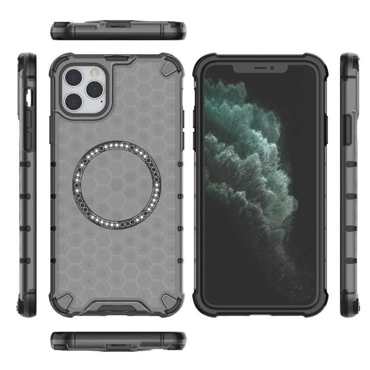 For iPhone 11 Pro Max Honeycomb Magnetic Ring Shockproof Phone Case