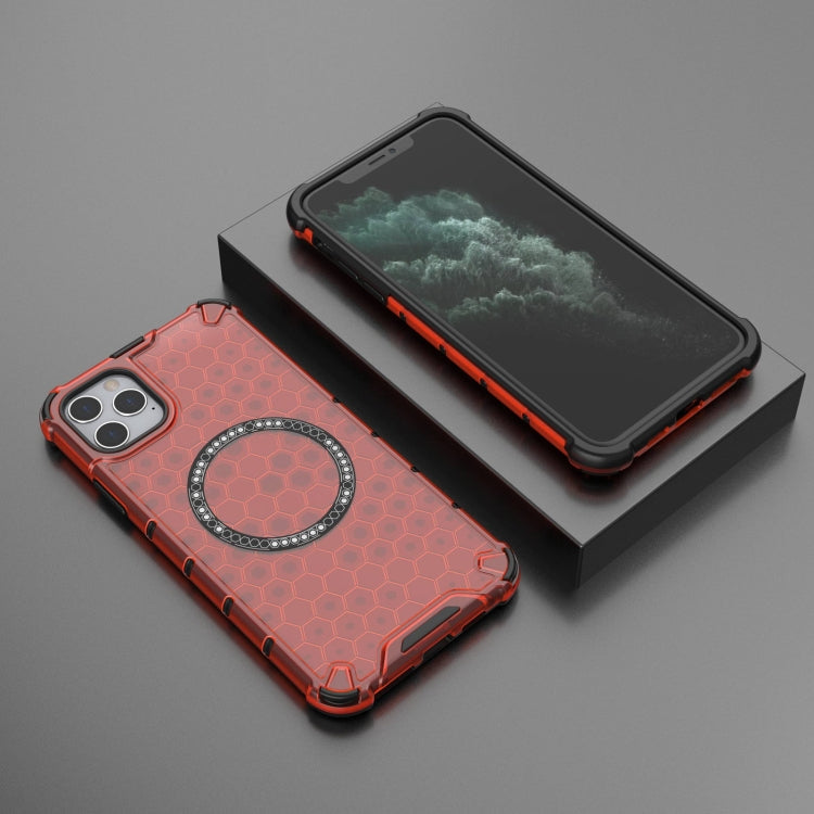 For iPhone 11 Pro Max Honeycomb Magnetic Ring Shockproof Phone Case