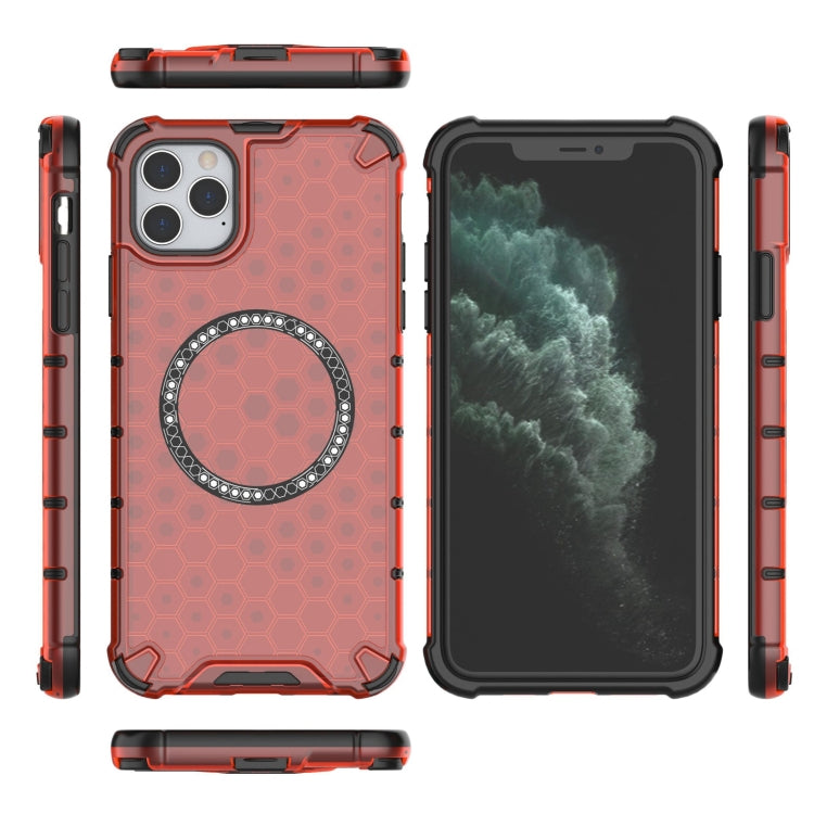 For iPhone 11 Pro Max Honeycomb Magnetic Ring Shockproof Phone Case