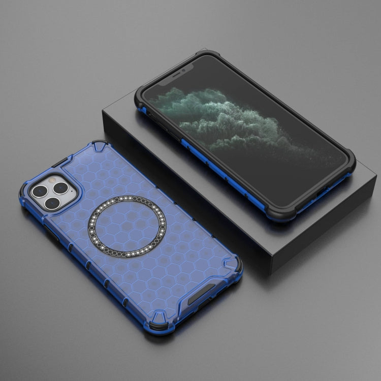 For iPhone 11 Pro Max Honeycomb Magnetic Ring Shockproof Phone Case