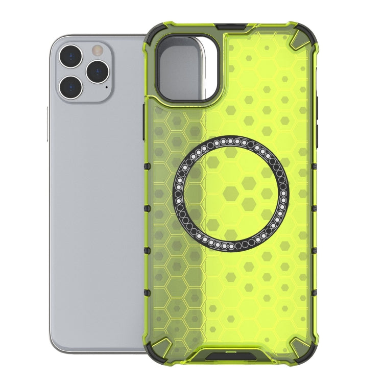 For iPhone 11 Pro Max Honeycomb Magnetic Ring Shockproof Phone Case