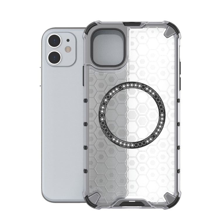 For iPhone 11 Honeycomb Magnetic Ring Shockproof Phone Case