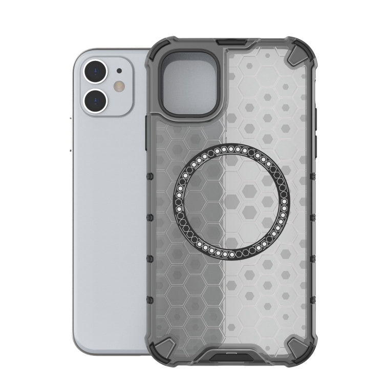 For iPhone 11 Honeycomb Magnetic Ring Shockproof Phone Case