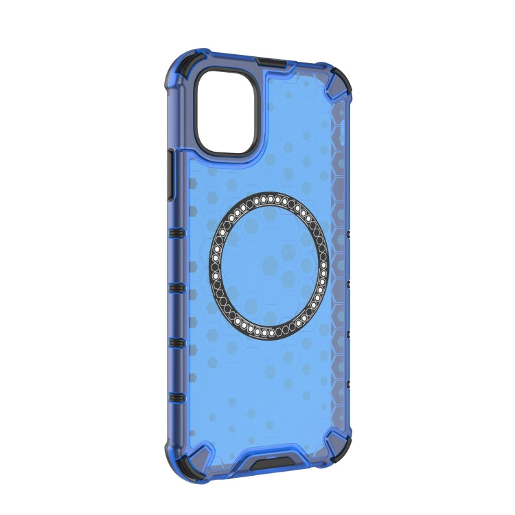 For iPhone 11 Honeycomb Magnetic Ring Shockproof Phone Case
