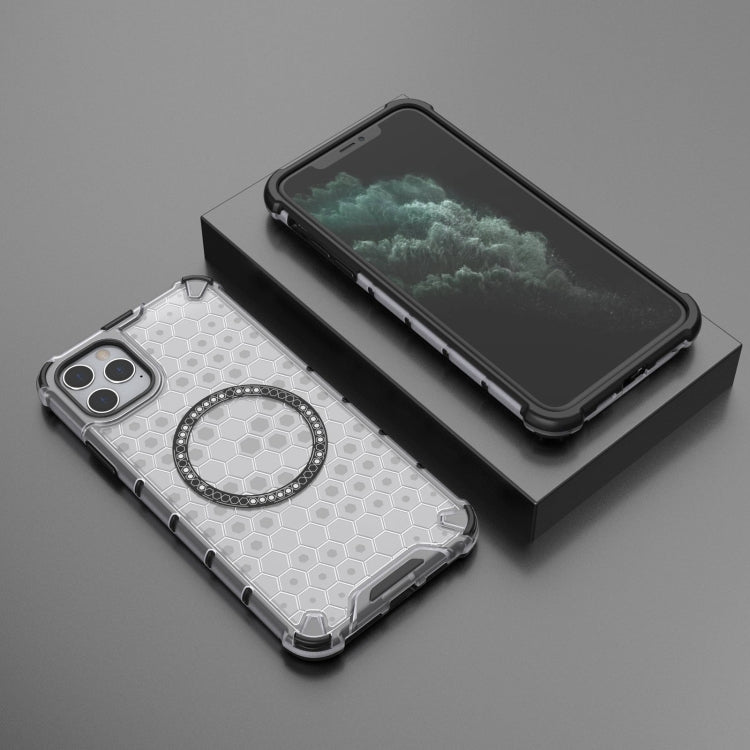For iPhone 11 Pro Honeycomb Magnetic Ring Shockproof Phone Case