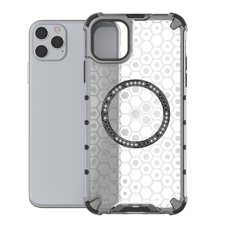 For iPhone 11 Pro Honeycomb Magnetic Ring Shockproof Phone Case