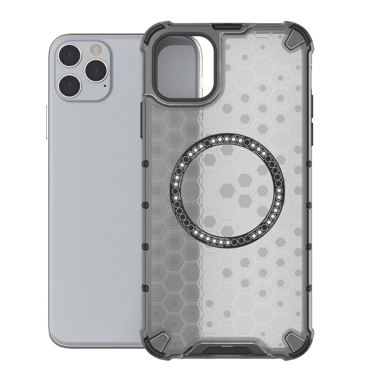 For iPhone 11 Pro Honeycomb Magnetic Ring Shockproof Phone Case