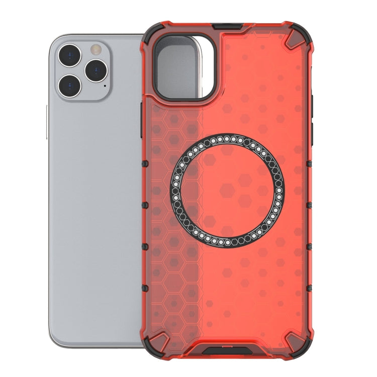 For iPhone 11 Pro Honeycomb Magnetic Ring Shockproof Phone Case