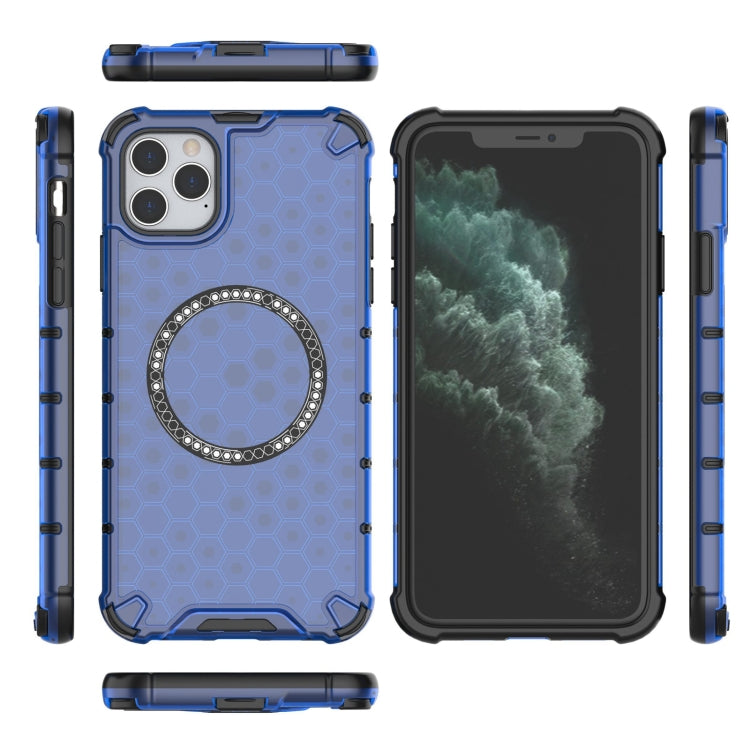 For iPhone 11 Pro Honeycomb Magnetic Ring Shockproof Phone Case