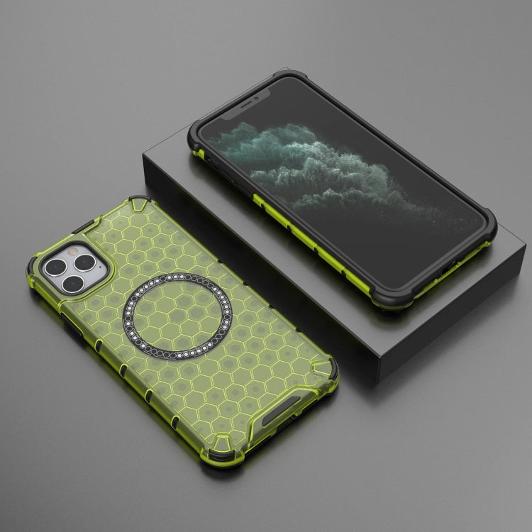 For iPhone 11 Pro Honeycomb Magnetic Ring Shockproof Phone Case