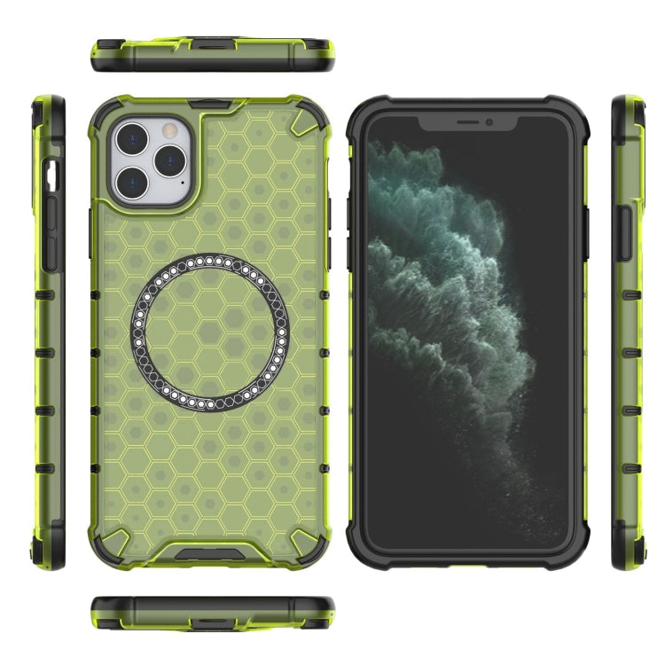 For iPhone 11 Pro Honeycomb Magnetic Ring Shockproof Phone Case