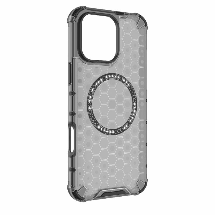 For iPhone 16 Pro Max Honeycomb Magnetic Ring Shockproof Phone Case