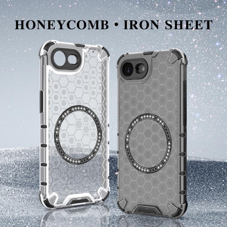 For iPhone 17e / 16e Honeycomb Magnetic Ring Shockproof Phone Case