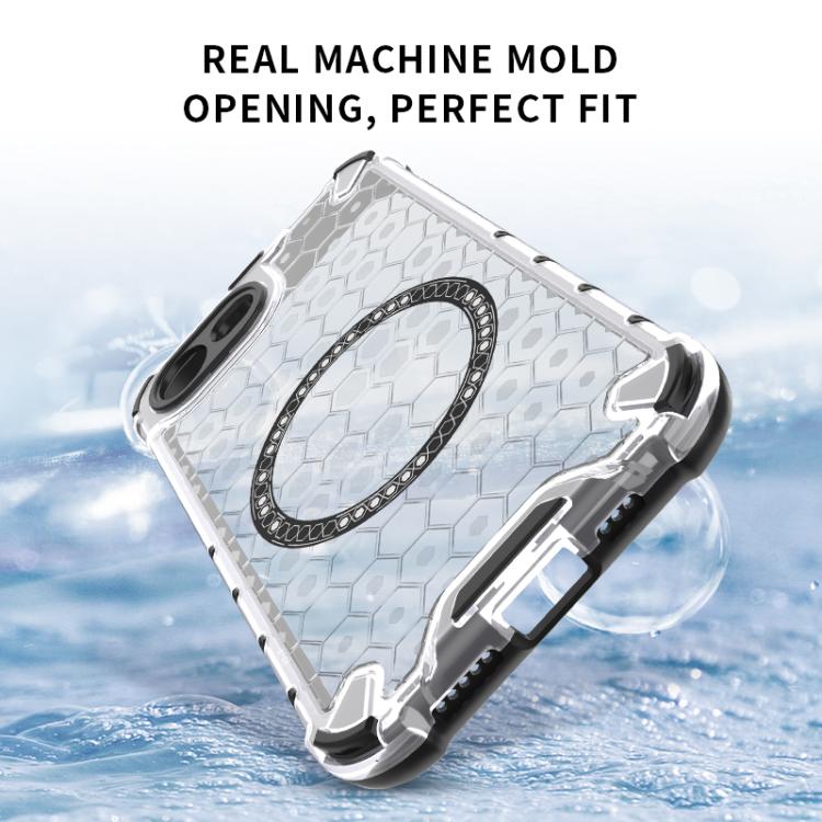 For iPhone 17e / 16e Honeycomb Magnetic Ring Shockproof Phone Case