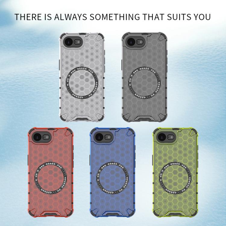 For iPhone 17e / 16e Honeycomb Magnetic Ring Shockproof Phone Case