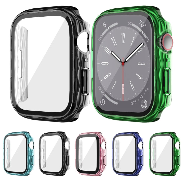 For Apple Watch Series 9 / 8 / 7 41mm 2 in 1 PC Hybrid Tempered Glass Protector Case