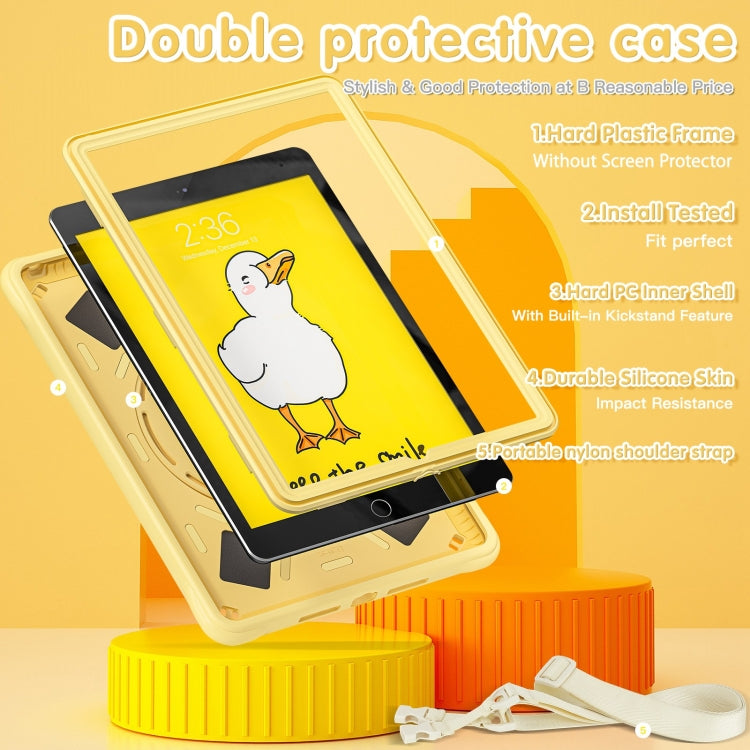 Duck Handle Kickstand Silicone Hybrid PC Tablet Case For iPad 10.2 2021/2020/2019 - Yellow