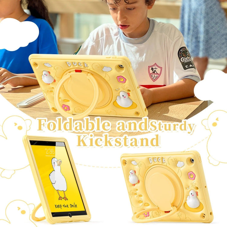 Duck Handle Kickstand Silicone Hybrid PC Tablet Case For iPad 10.2 2021/2020/2019 - Yellow