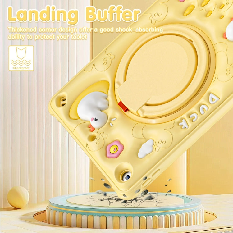 Duck Handle Kickstand Silicone Hybrid PC Tablet Case For iPad 10.2 2021/2020/2019 - Yellow