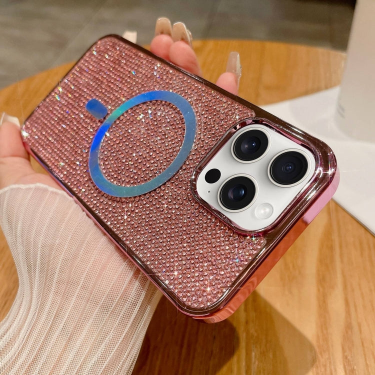 For iPhone 15 Pro Max Diamonds Plated Magsafe Phone Case