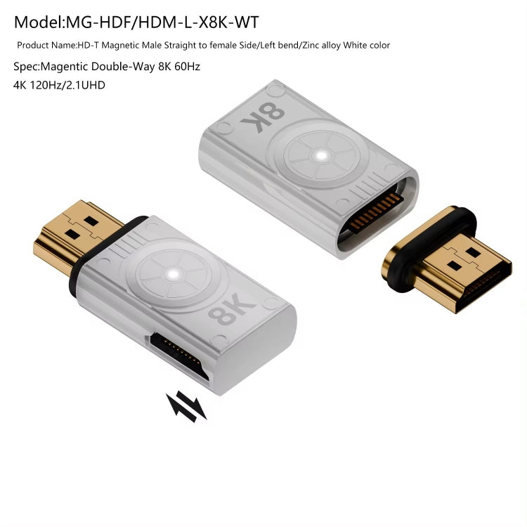 8K 60Hz HDTV to HDTV Side Bend Magnetic Converter