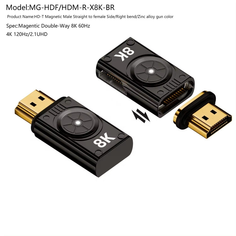 8K 60Hz HDTV to HDTV Side Bend Magnetic Converter