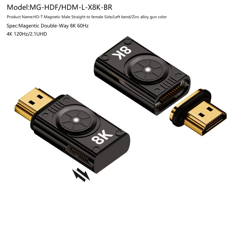 8K 60Hz HDTV to HDTV Side Bend Magnetic Converter