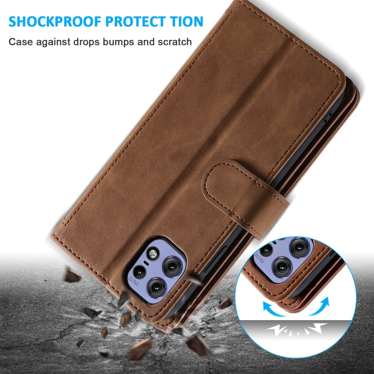 For Motorola Edge 50 Pro Nine Card Zipper Bag Leather Phone Case with Lanyard