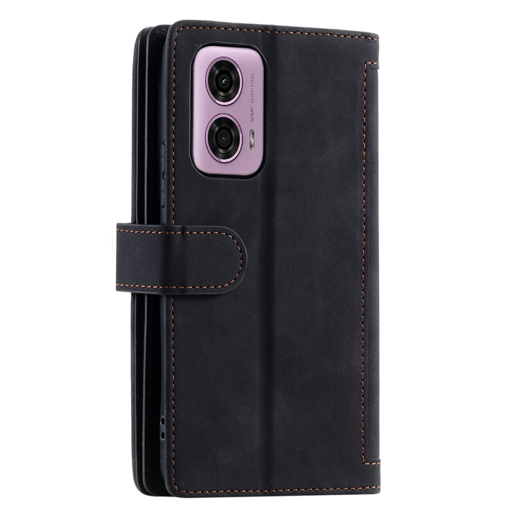 For Motorola Moto G85 Nine Card Zipper Bag Leather Phone Case with Lanyard