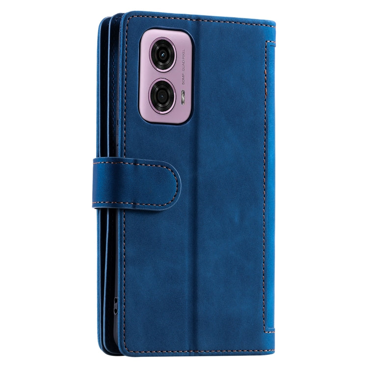 For Motorola Moto G85 Nine Card Zipper Bag Leather Phone Case with Lanyard