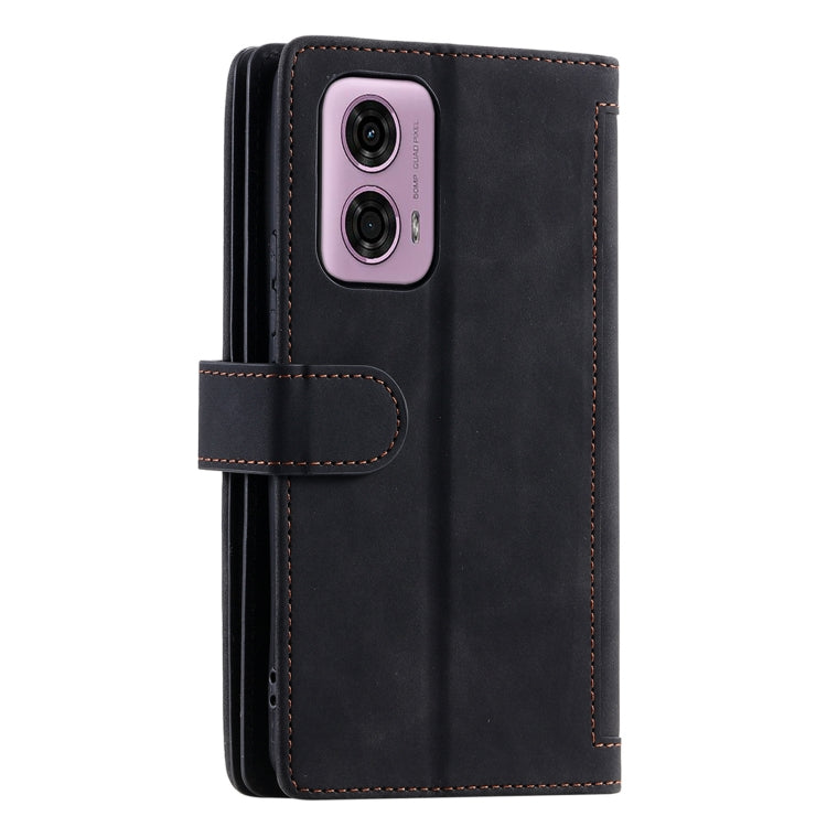 For Motorola Moto E14 Nine Card Zipper Bag Leather Phone Case with Lanyard