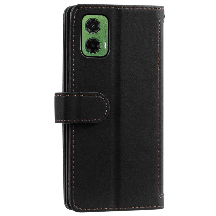For Motorola Moto G35 Nine Card Zipper Bag Leather Phone Case with Lanyard