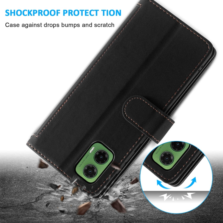 For Motorola Moto G35 Nine Card Zipper Bag Leather Phone Case with Lanyard