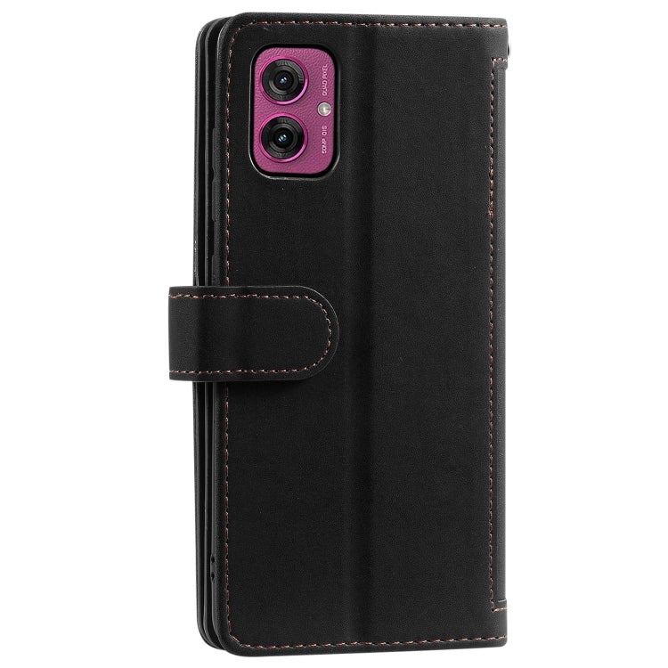 For Motorola Moto G55 Nine Card Zipper Bag Leather Phone Case with Lanyard