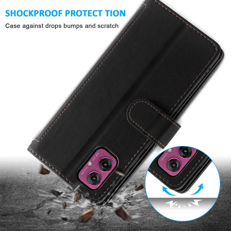 For Motorola Moto G55 Nine Card Zipper Bag Leather Phone Case with Lanyard