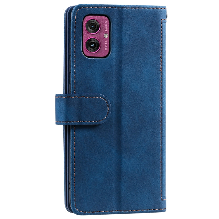 For Motorola Moto G55 Nine Card Zipper Bag Leather Phone Case with Lanyard