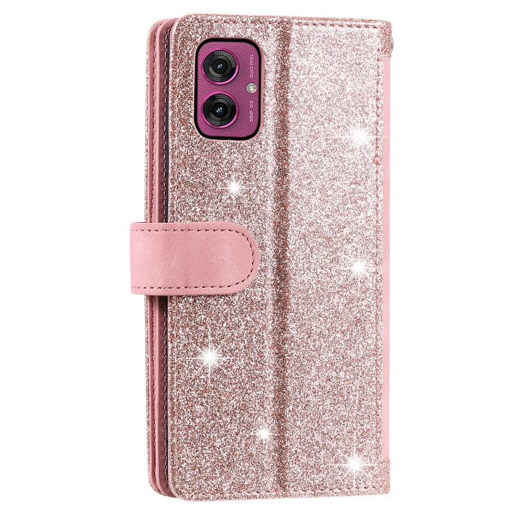 For Motorola Moto G55 Nine Card Zipper Bag Leather Phone Case with Lanyard