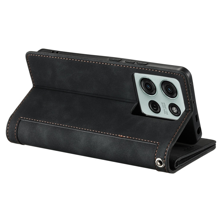 For Motorola Moto G75 5G Nine Card Zipper Bag Leather Phone Case with Lanyard