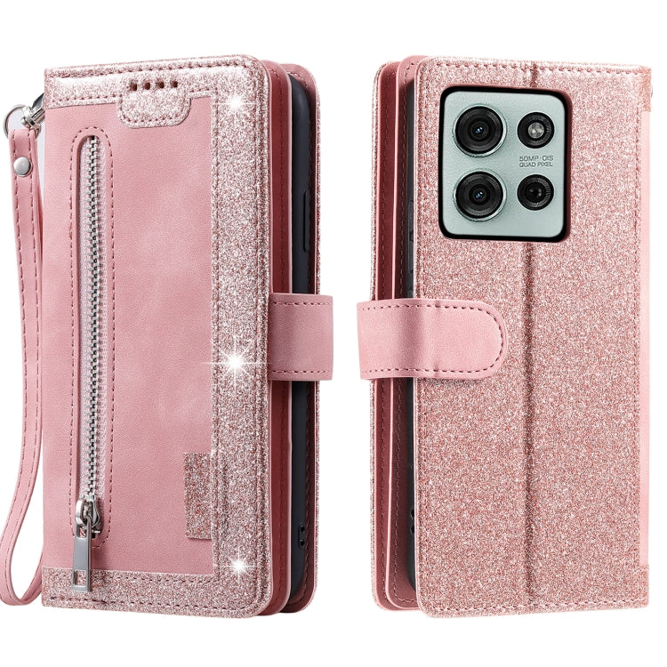 For Motorola Moto G75 5G Nine Card Zipper Bag Leather Phone Case with Lanyard