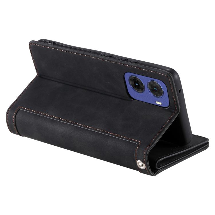 For Motorola Moto G05 Nine Card Zipper Bag Leather Phone Case with Lanyard